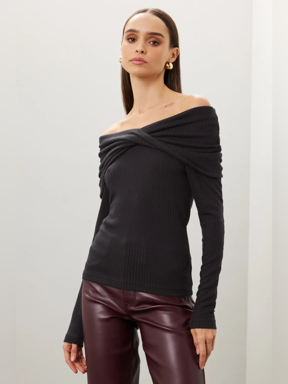 *Flawed RTR Club Monaco Black Off Shoulder Top (0529)
